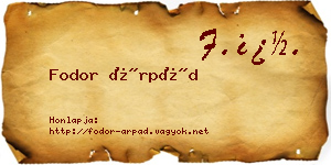 Fodor Árpád névjegykártya