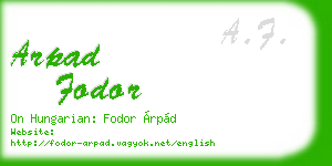 arpad fodor business card
